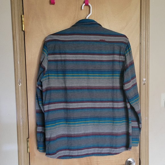 Ascend Size XL Lined Button Up Shirt Multicolor Striped Cotton - Picture 5 of 6